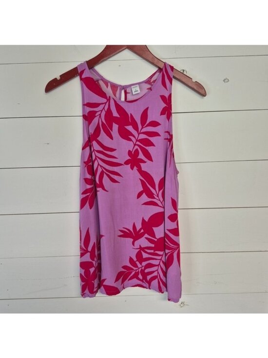Old Navy Tops - Old Navy Women's Floral Print Pink & Red Sleeveless Top  Size L